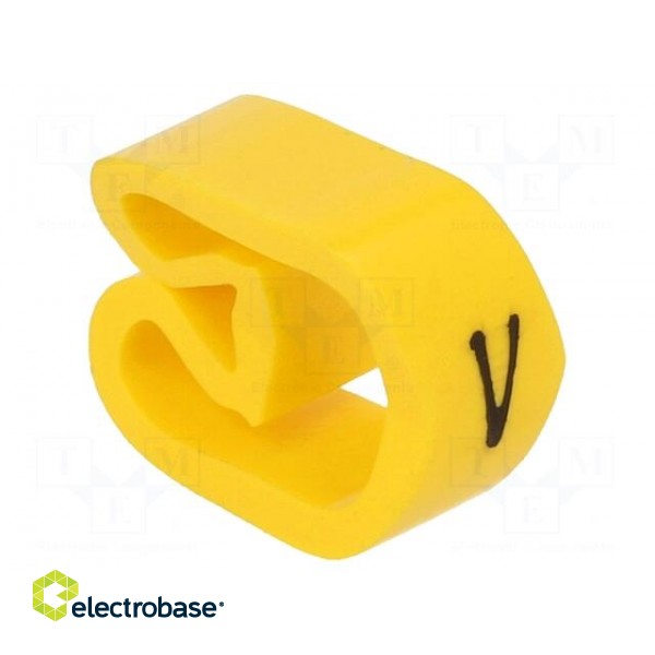 Markers | Marking: V | 8÷16mm | PVC | yellow | -30÷80°C | leaded | CLI C