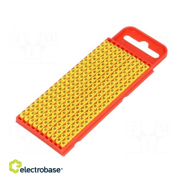 Markers for cables and wires | Label symbol: W | 2÷2.8mm | yellow