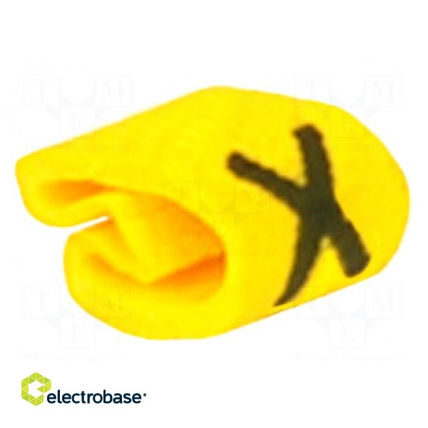 Markers for cables and wires | Label symbol: X | 1÷3mm | PVC | yellow