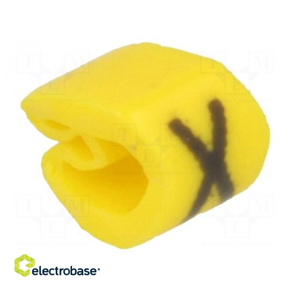 Markers for cables and wires | Label symbol: X | 2÷5mm | PVC | yellow image 1