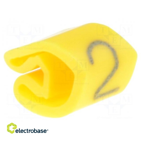 Markers for cables and wires | Label symbol: 2 | 3÷5mm | PVC | yellow