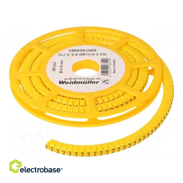 Markers | Marking: 2 | 4÷10mm | PVC | yellow | -30÷80°C | leaded | CLI C image 2
