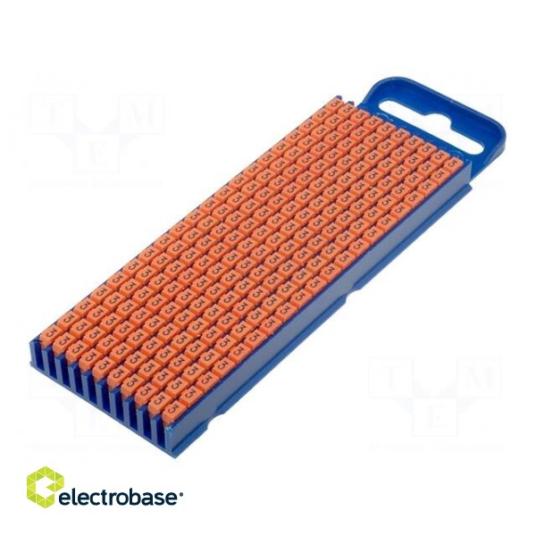 Markers for cables and wires | Label symbol: 3 | 2.8÷3.8mm | orange
