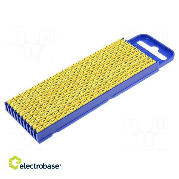 Markers for cables and wires | Label symbol: 3 | 2.8÷3.8mm | yellow