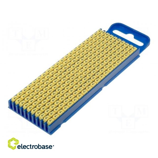 Markers for cables and wires | Label symbol: 4 | 2.8÷3.8mm | yellow