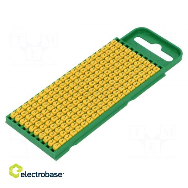 Markers for cables and wires | Label symbol: 5 | 0.8÷2.2mm | yellow