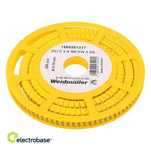 Markers | Marking: 5 | 4÷10mm | PVC | yellow | -30÷80°C | leaded | CLI C image 1