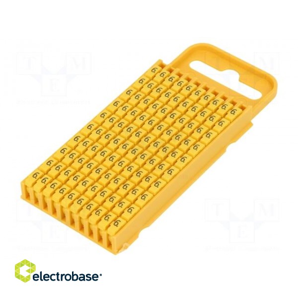 Markers for cables and wires | Label symbol: 6 | 4.3÷5.3mm | yellow