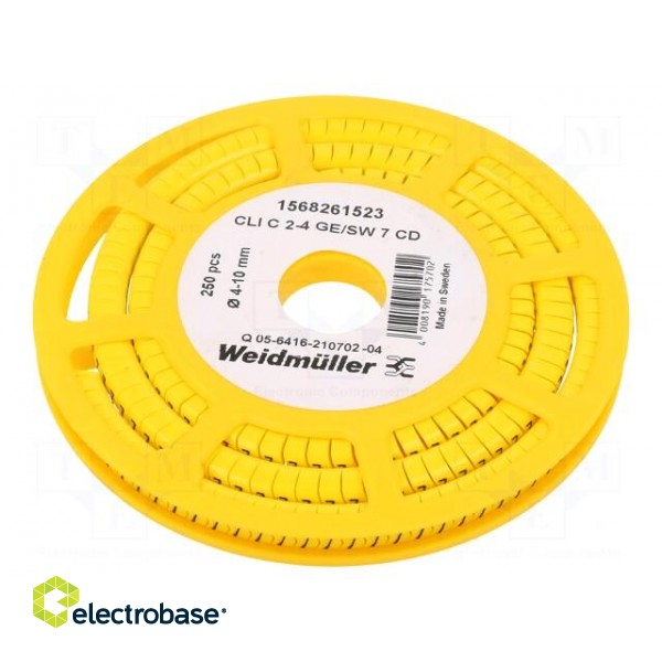 Markers | Marking: 7 | 4÷10mm | PVC | yellow | -30÷80°C | leaded | CLI C image 1