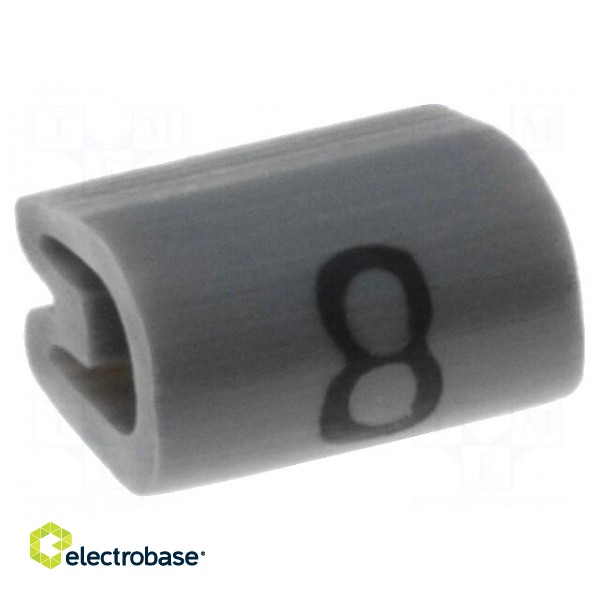 Markers | Marking: 8 | 2÷3.2mm | PVC | grey | -45÷70°C | leaded