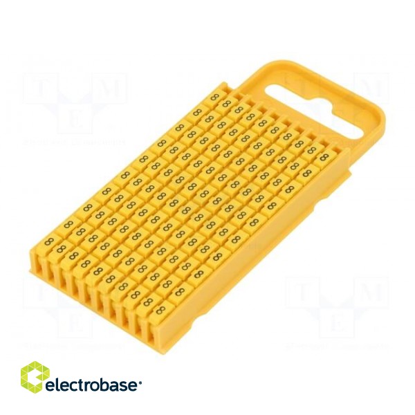 Markers for cables and wires | Label symbol: 8 | 4.3÷5.3mm | yellow