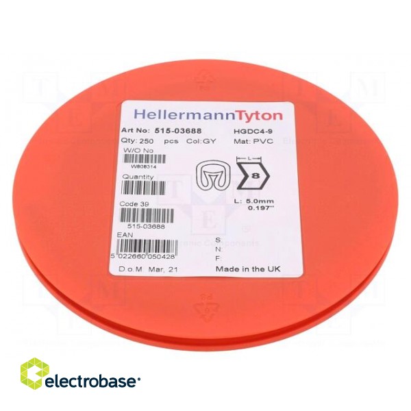Markers | Marking: 8 | 4÷9mm | PVC | grey | -65÷105°C | leaded | HGDC4-9 image 1