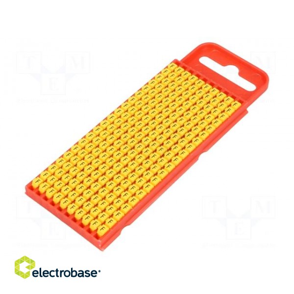 Markers for cables and wires | Label symbol: F | 2÷2.8mm | yellow