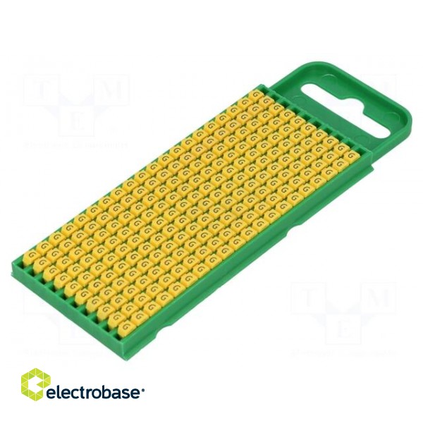 Markers for cables and wires | Label symbol: G | 0.8÷2.2mm | yellow