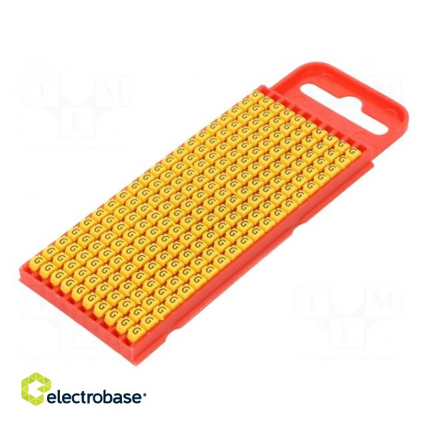 Markers for cables and wires | Label symbol: G | 2÷2.8mm | yellow