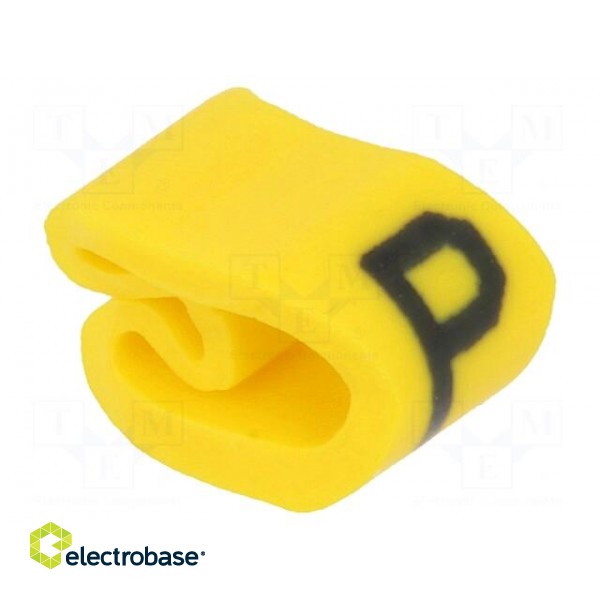 Markers for cables and wires | Label symbol: P | 2÷5mm | PVC | yellow фото 1