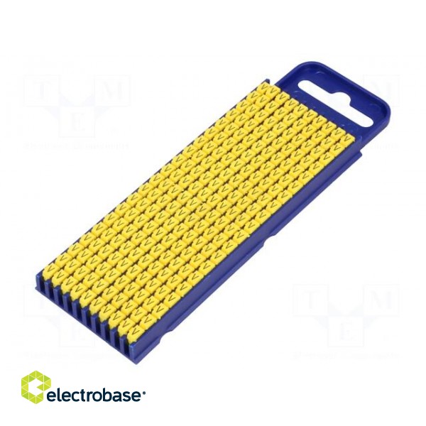 Markers for cables and wires | Label symbol: V | 2.8÷3.8mm | yellow