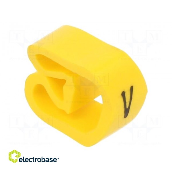 Markers | Marking: V | 8÷16mm | PVC | yellow | -30÷60°C | leaded | PA-3