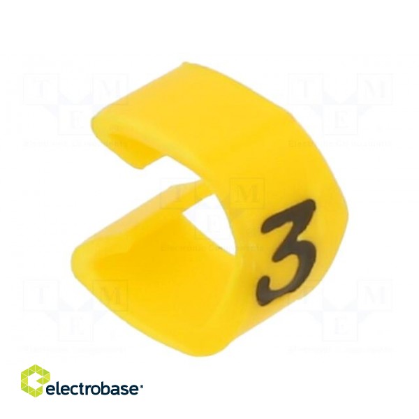 Markers | Marking: 3 | 4÷5mm | PVC | yellow | -30÷80°C | push-in | CLI O