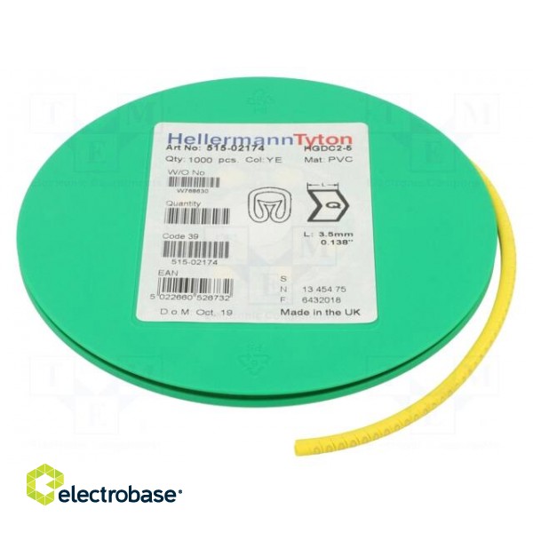 Markers | Marking: Q | 2÷5mm | PVC | yellow | -65÷105°C | leaded | HGDC2-5 paveikslėlis 2