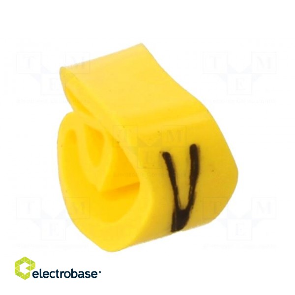 Markers | Marking: V | 4÷10mm | PVC | yellow | -30÷80°C | leaded | CLI C