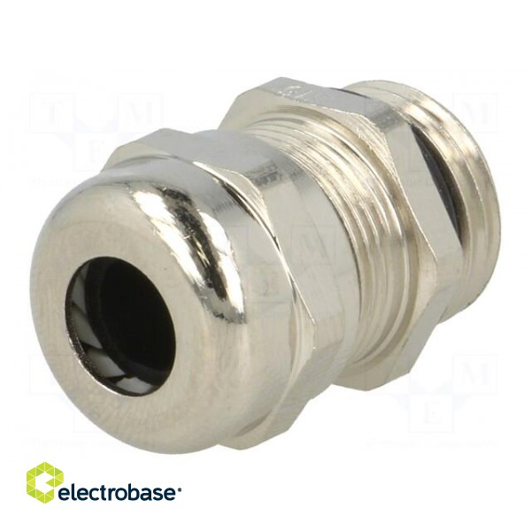 Cable gland | M16 | 1.5 | IP68 | brass | Body plating: nickel image 1