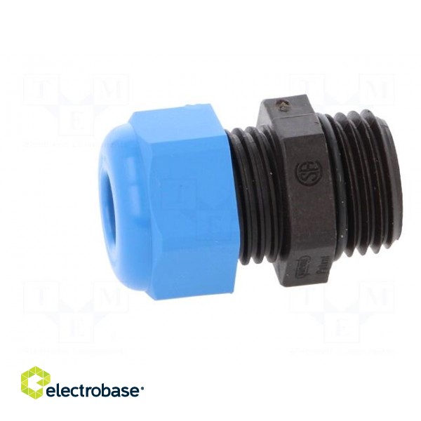 Cable gland | M16 | 1,5 | IP68 | Mat: polyamide | black-blue фото 3