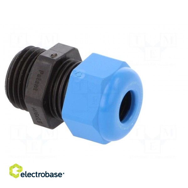 Cable gland | M16 | 1,5 | IP68 | Mat: polyamide | black-blue фото 8