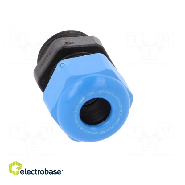 Cable gland | M16 | 1,5 | IP68 | Mat: polyamide | black-blue фото 9