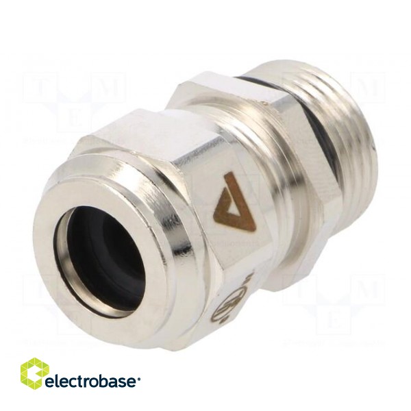 Cable gland | M20 | 1,5 | IP68 | Mat: brass | Body plating: nickel image 1