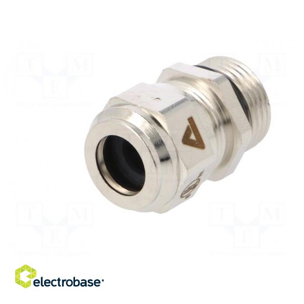 Cable gland | M20 | 1,5 | IP68 | Mat: brass | Body plating: nickel фото 2