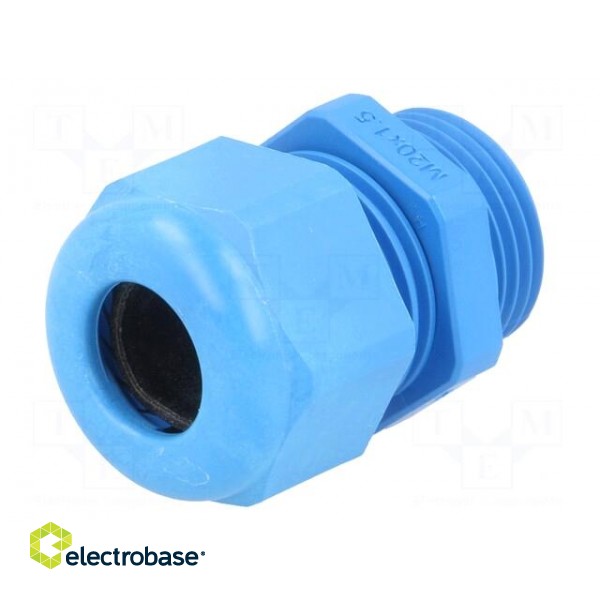 Cable gland | M20 | 1,5 | IP68 | Mat: polyamide | blue | UL94V-0 фото 2