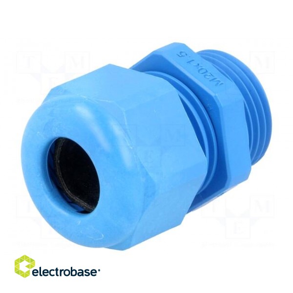 Cable gland | M20 | 1,5 | IP68 | Mat: polyamide | blue | UL94V-0 paveikslėlis 1