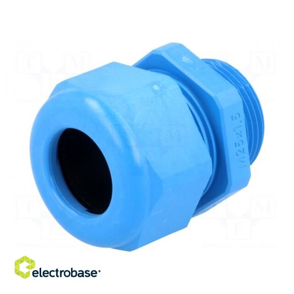 Cable gland | M25 | 1,5 | IP68 | Mat: polyamide | blue | UL94V-0 paveikslėlis 1