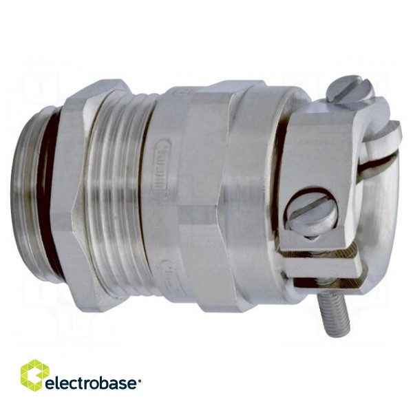 Cable gland | with earthing | M40 | IP68 | brass | Body plating: nickel