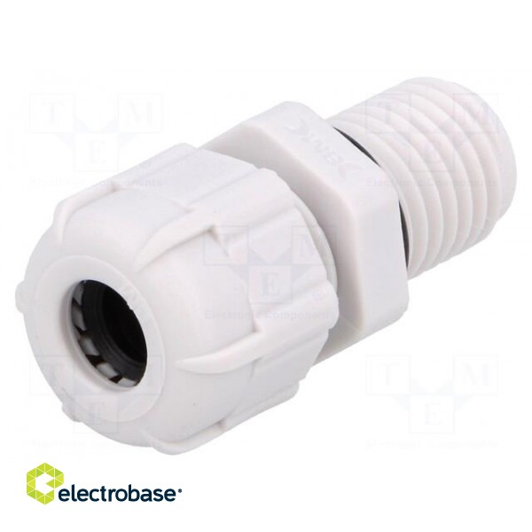 Cable gland | with long thread | M12 | 1.5 | IP68 | polyamide | grey image 1