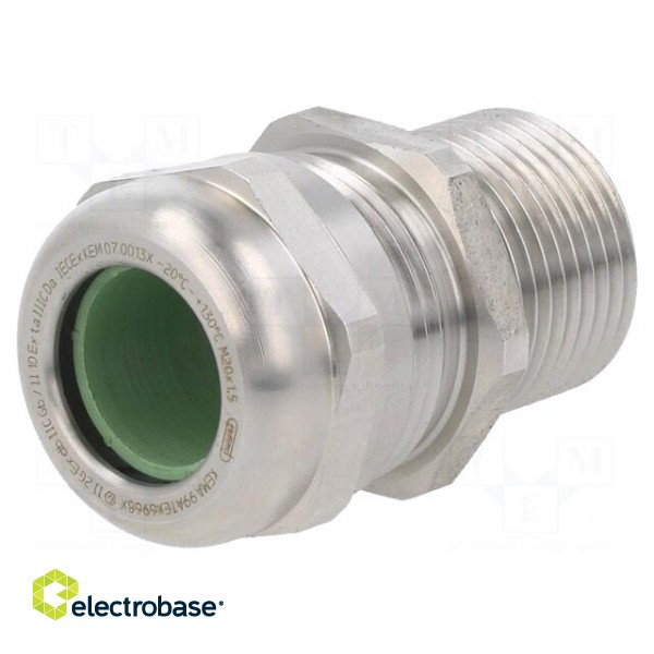 Cable gland | with long thread | M20 | 1.5 | IP68 | stainless steel image 1