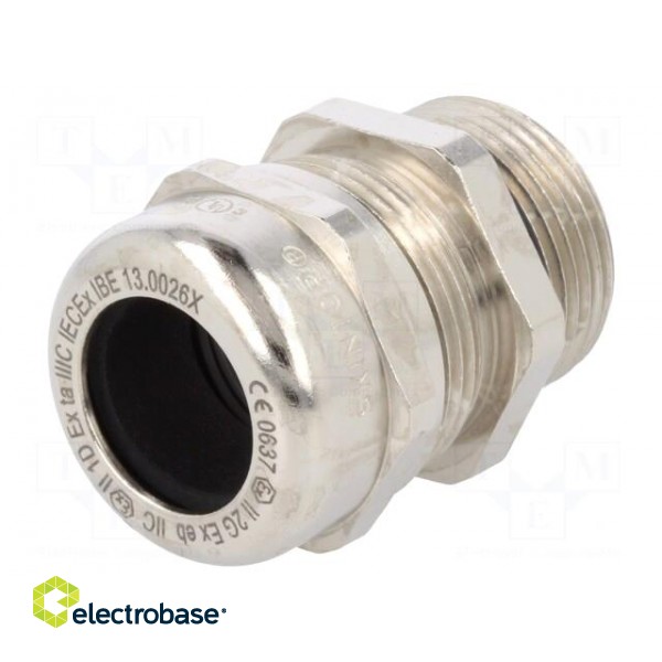 Cable gland | with long thread | M25 | 1,5 | IP68 | Mat: brass image 1