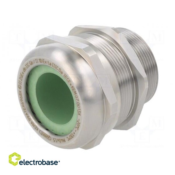 Cable gland | with long thread | M40 | 1.5 | IP68 | stainless steel фото 1