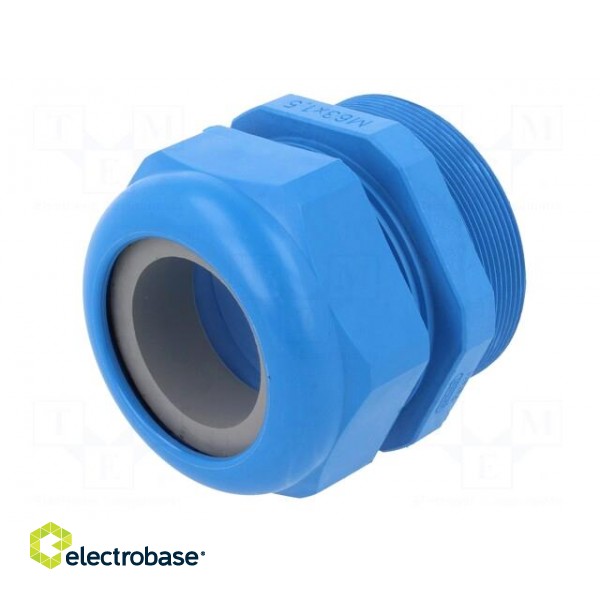 Cable gland | with long thread | M63 | 1.5 | IP68 | polyamide | blue image 2
