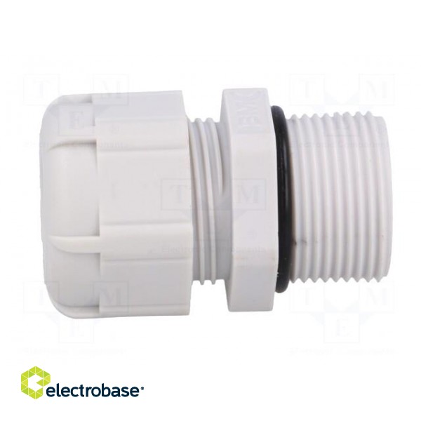 Cable gland | with long thread | PG16 | IP68 | Mat: polyamide | grey image 3
