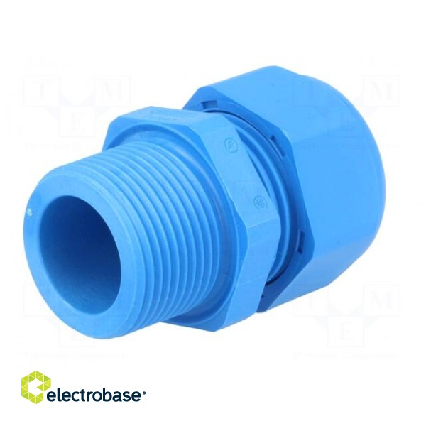 Cable gland | with long thread | PG16 | IP68 | polyamide | blue | HSK-K image 6