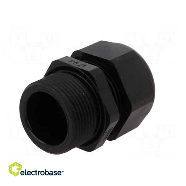 Cable gland | with long thread | PG21 | IP68 | Mat: polyamide | black image 6