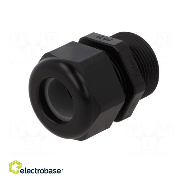 Cable gland | with long thread | PG21 | IP68 | Mat: polyamide | black image 2