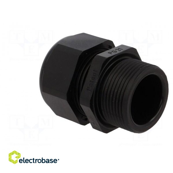 Cable gland | with long thread | PG21 | IP68 | Mat: polyamide | black image 4