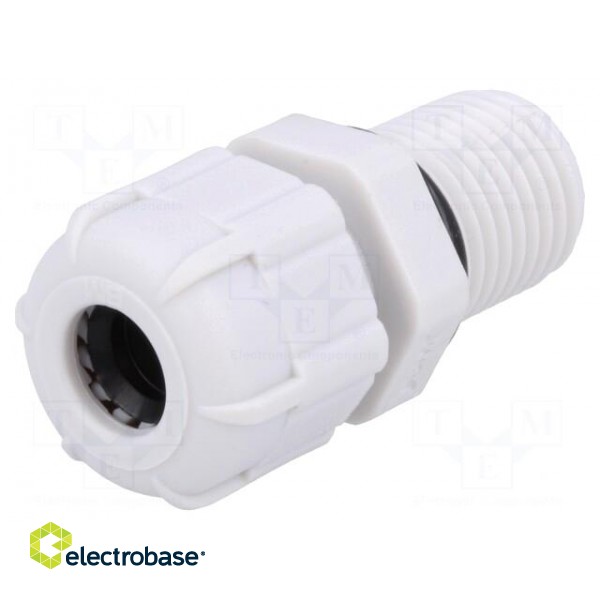 Cable gland | with long thread | PG7 | IP68 | Mat: polyamide | grey image 1