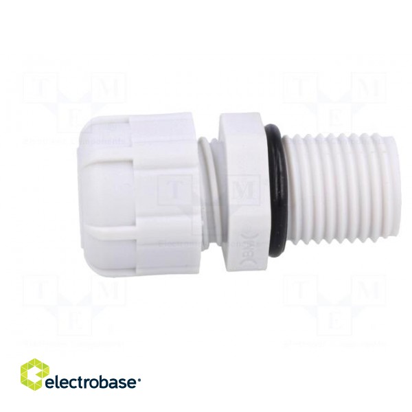 Cable gland | with long thread | PG7 | IP68 | Mat: polyamide | grey image 3