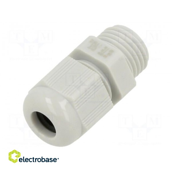 Cable gland | without nut | PG7 | IP68 | polyamide | light grey