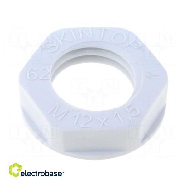 Nut | M12 | halogen free | polyamide | UL94V-0 | 17mm | grey | -20÷100°C