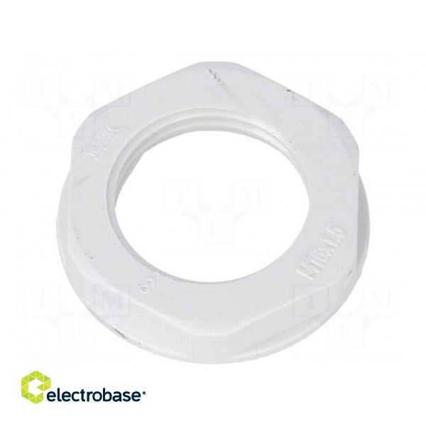 Nut | M16 | polyamide | 22mm | grey | Pitch: 1,5